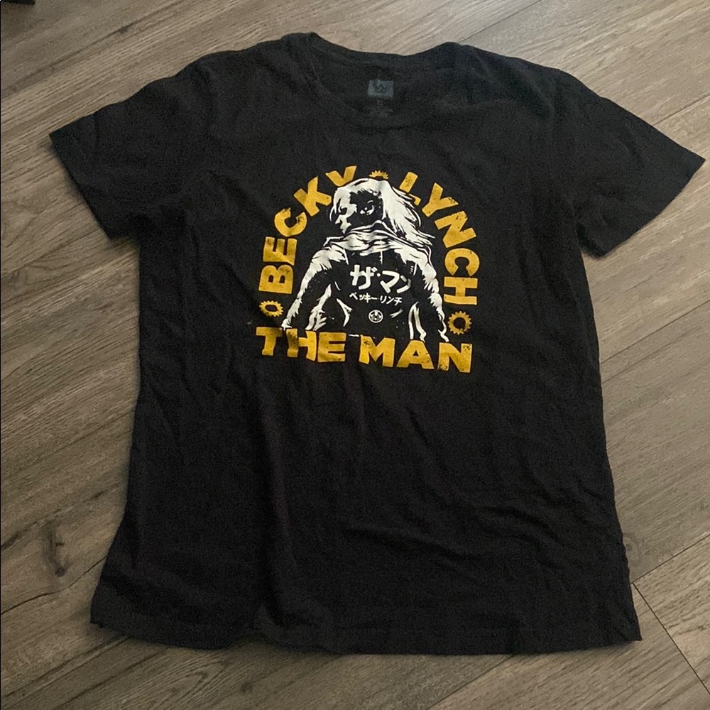 WWE Black and Yellow Short Sleeve Tee The Man Graphic